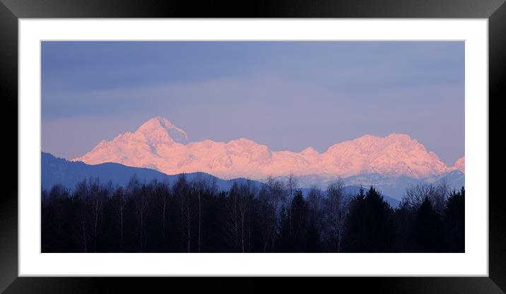 The distant Julian Alps aglow Framed Mounted Print by Ian Middleton