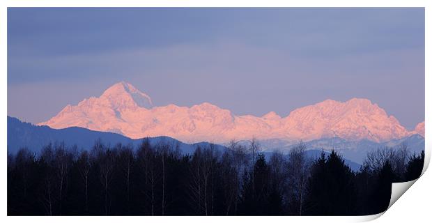 The distant Julian Alps aglow Print by Ian Middleton