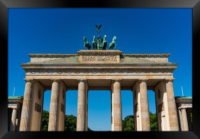 Brandenburg Gate, a monument in Berlin, Germany Framed Print by Chun Ju Wu