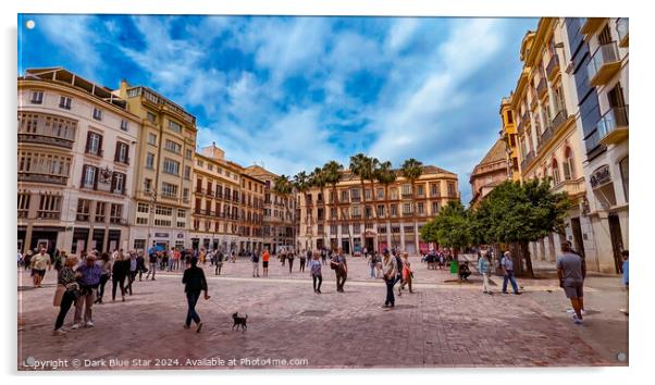 Plaza de la Constitucion in Malaga Acrylic by Dark Blue Star