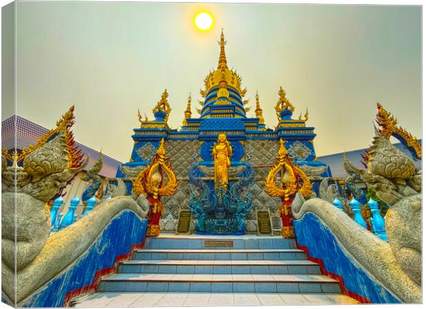 The Blue Temple of Chiang Rai Canvas Print by Alison Chambers
