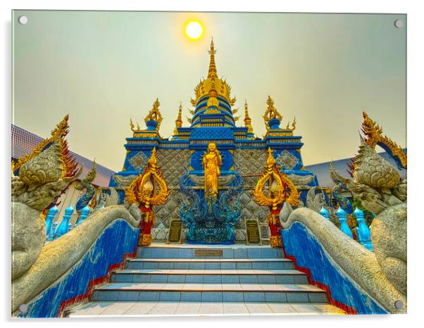 The Blue Temple of Chiang Rai Acrylic by Alison Chambers