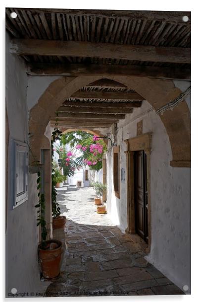 Chora covered passageway, Patmos Acrylic by Paul Boizot