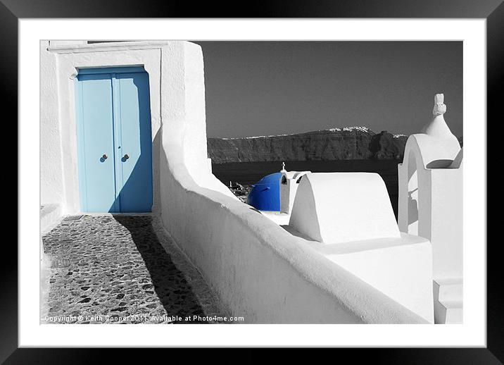 View from Oia Santorini Framed Mounted Print by Keith Cooper