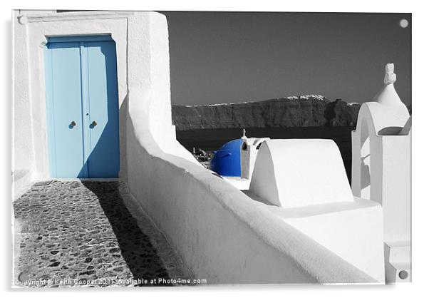 View from Oia Santorini Acrylic by Keith Cooper