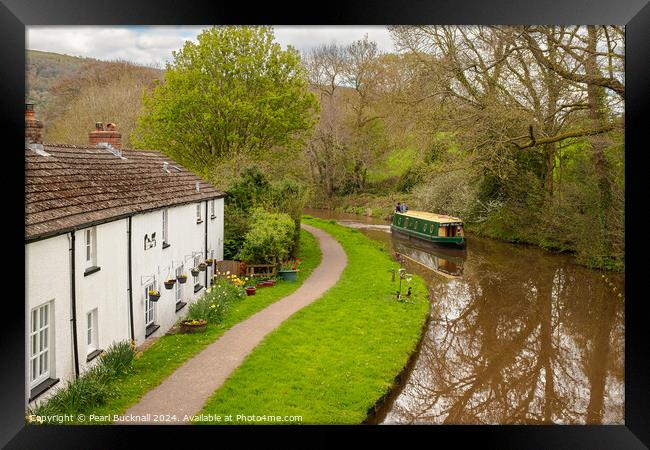 Narrowboat on Monmouthshire and Brecon Canal Framed Print by Pearl Bucknall