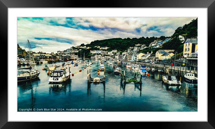 Looe Harbour in Cornwall Framed Mounted Print by Dark Blue Star