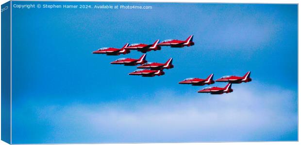 Red Arrows Formation Canvas Print by Stephen Hamer