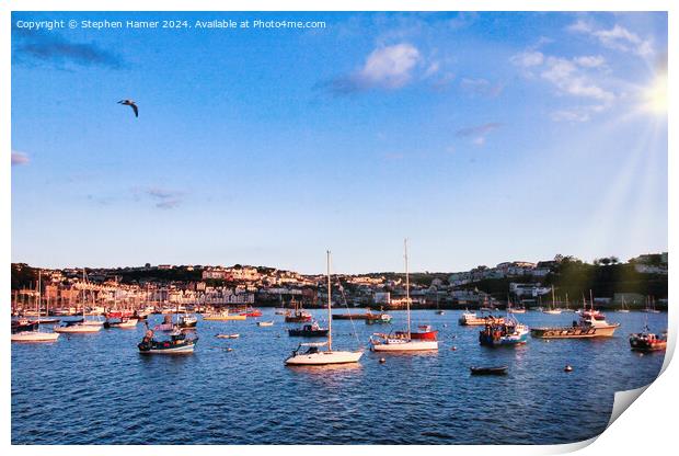 Evening Sun Brixham Print by Stephen Hamer