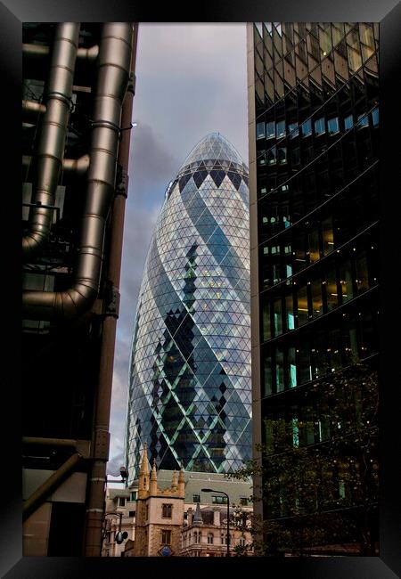 30 St Mary Axe The Gherkin London England Framed Print by Andy Evans Photos