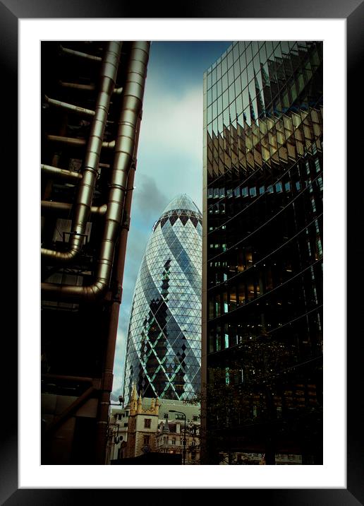 30 St Mary Axe The Gherkin London England Framed Mounted Print by Andy Evans Photos