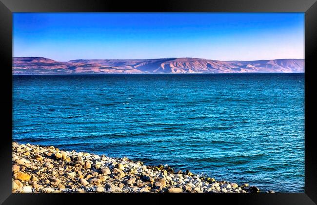 Sea of Galilee Capernaum from Saint Peter's House Israel  Framed Print by William Perry
