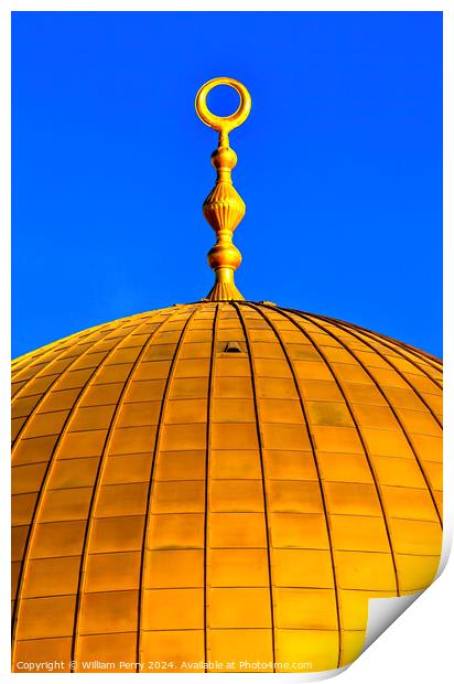 Golden Dome of Rock Islamic Mosque Jerusalem Israel Print by William Perry