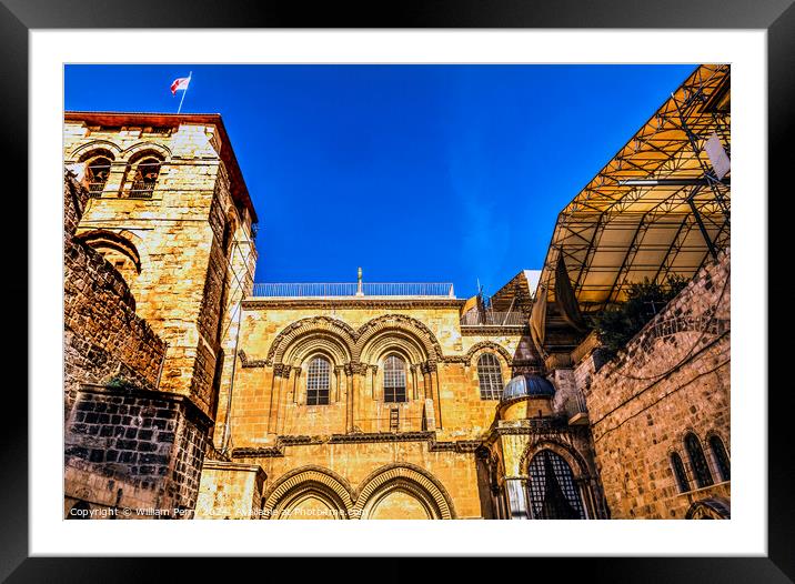 Church of the Holy Sepulchre Jerusalem Israel  Framed Mounted Print by William Perry