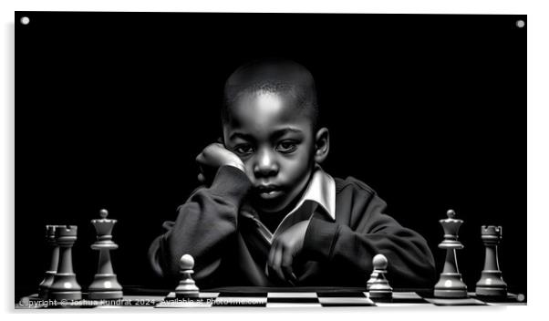 Playing chess Acrylic by Joshua Kundrat