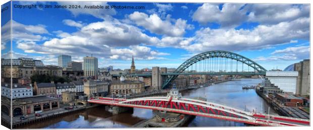 Panorama of the River Tyne at Newcastle Canvas Print by Jim Jones