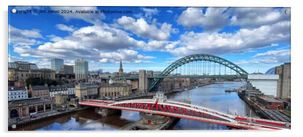 Panorama of the River Tyne at Newcastle Acrylic by Jim Jones