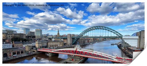 Panorama of the River Tyne at Newcastle Print by Jim Jones