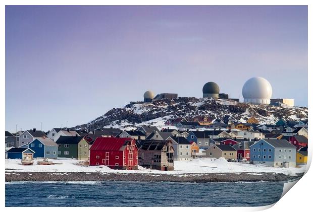 Vardo and Globus Radar Norway Print by Martyn Arnold
