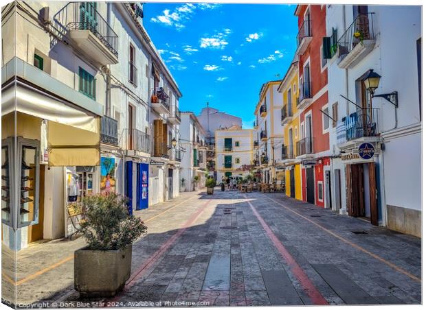 The Old Town in Ibiza Canvas Print by Dark Blue Star