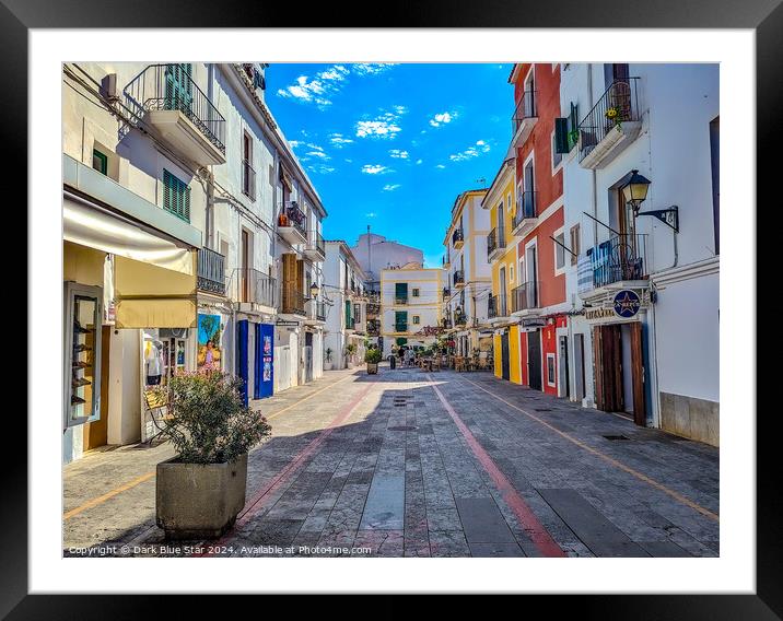 The Old Town in Ibiza Framed Mounted Print by Dark Blue Star