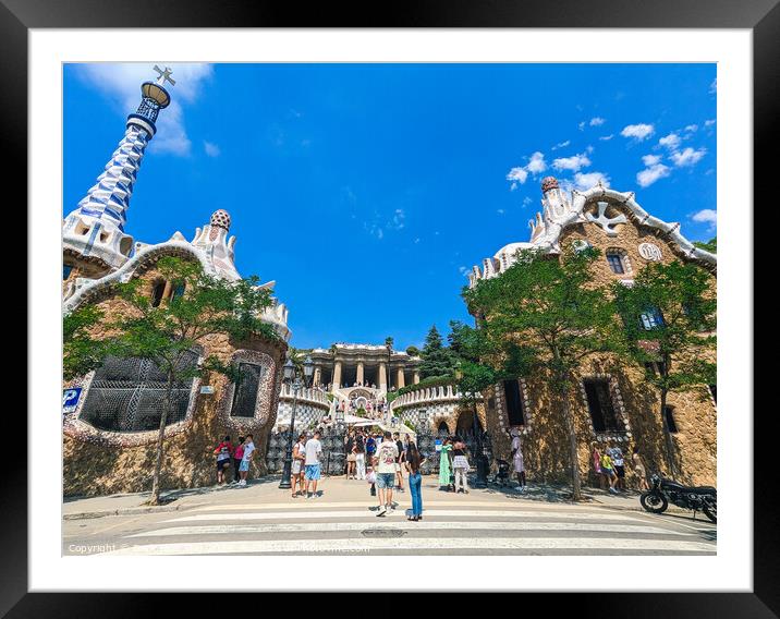 Parc Guell Barcelona Framed Mounted Print by Dark Blue Star