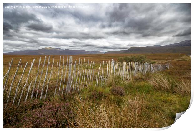 Snow Fence, Scottish Highlands Print by Derek Daniel