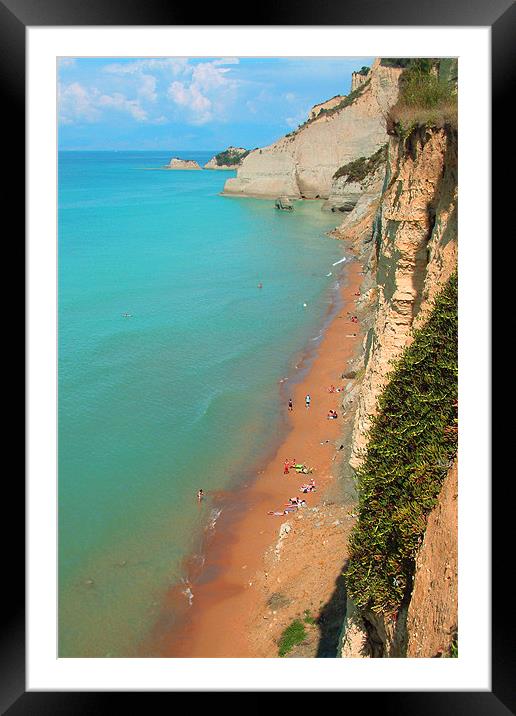Peroulades Beach Framed Mounted Print by Tom Gomez