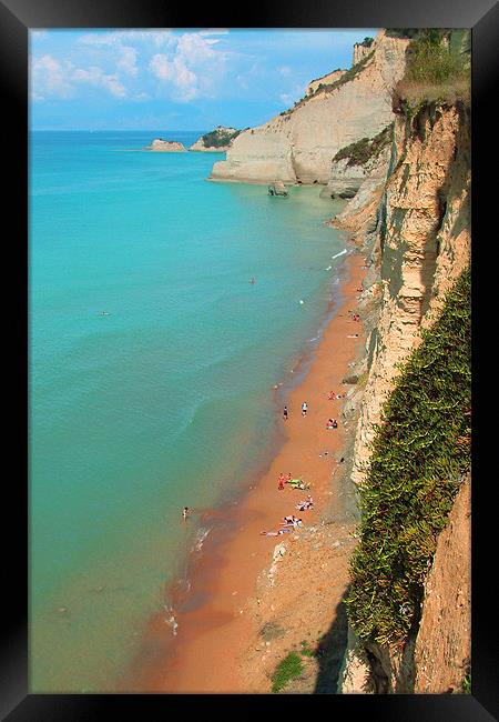 Peroulades Beach Framed Print by Tom Gomez