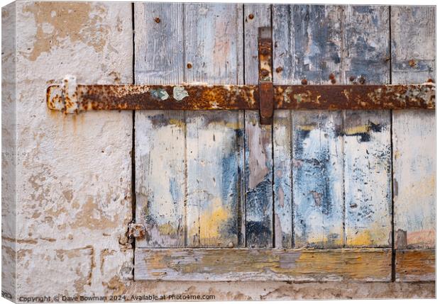 Rustic Window Shutter Canvas Print by Dave Bowman