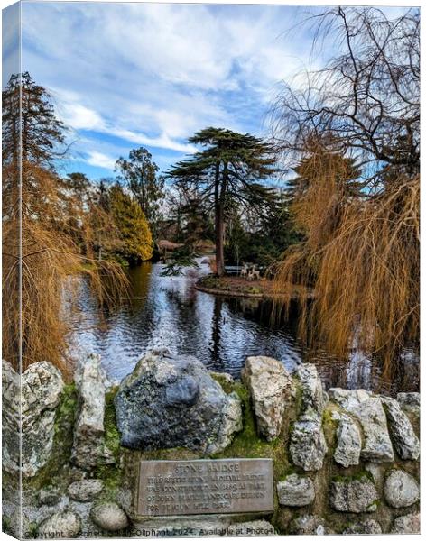 Old Stone Bridge in park Canvas Print by Robert Galvin-Oliphant