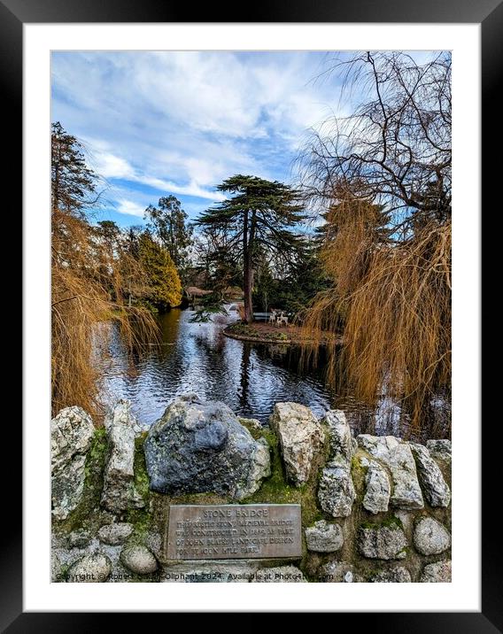 Old Stone Bridge in park Framed Mounted Print by Robert Galvin-Oliphant