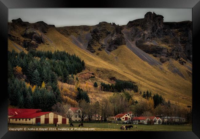 A beautiful hamlet in Kálfafell, South east Iceland Framed Print by Justo II Gayad