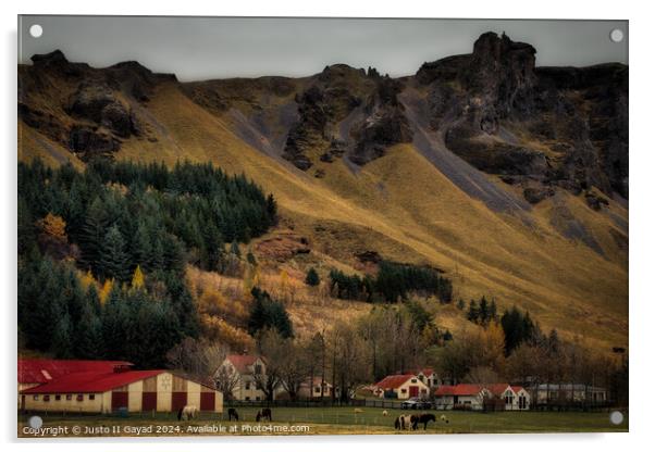 A beautiful hamlet in Kálfafell, South east Iceland Acrylic by Justo II Gayad
