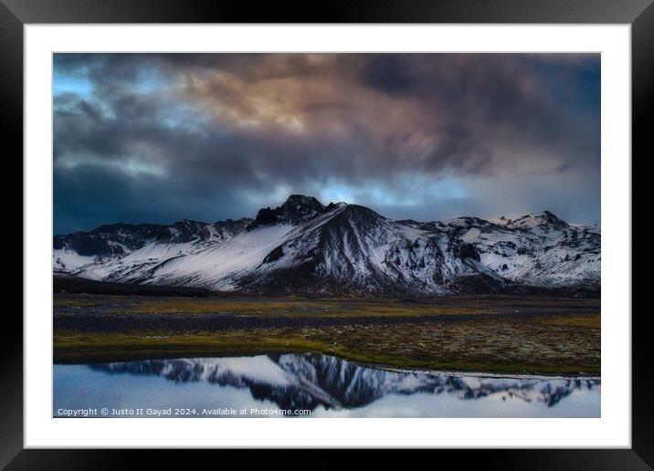A beautiful mountain in southern Iceland Framed Mounted Print by Justo II Gayad