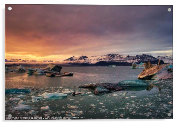 Jökulsárlón Glacier Lagoon, Iceland Acrylic by Justo II Gayad