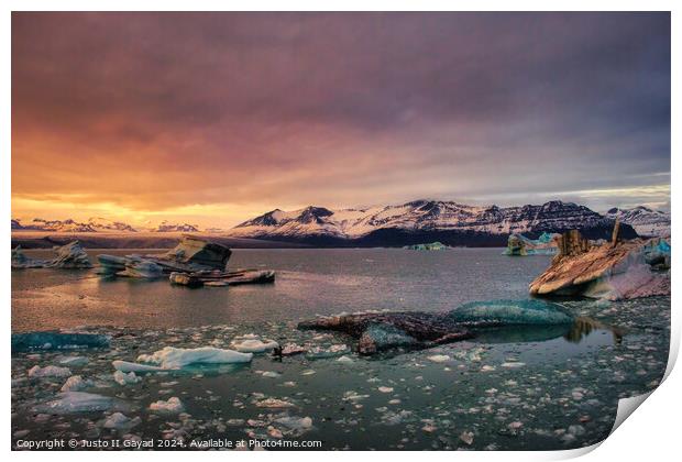 Jökulsárlón Glacier Lagoon, Iceland Print by Justo II Gayad