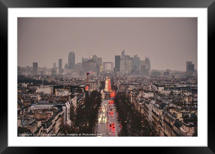The Champs-Élysées, Paris France Framed Mounted Print by Justo II Gayad