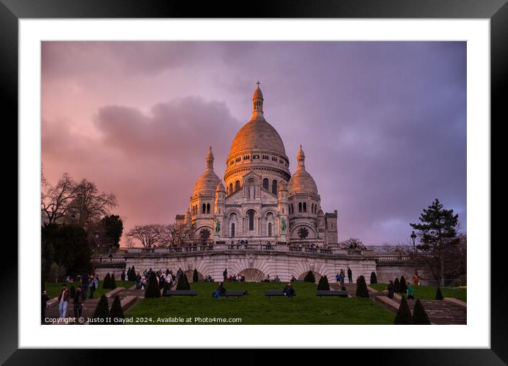 Basilica of the Sacred Heart of Paris, Montmartre Framed Mounted Print by Justo II Gayad