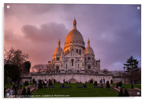 Basilica of the Sacred Heart of Paris, Montmartre Acrylic by Justo II Gayad