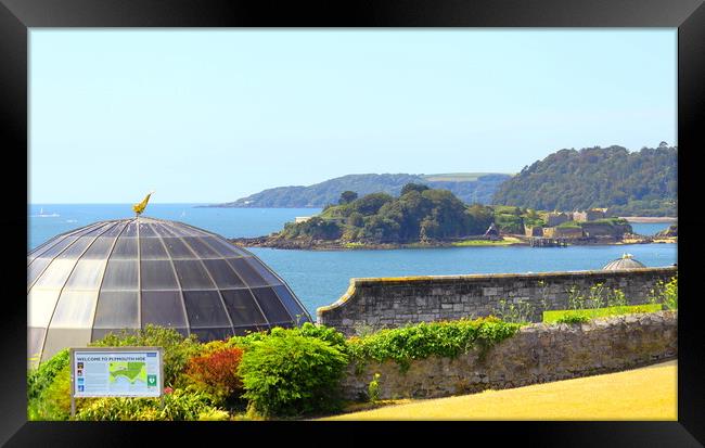 View of the Sound from Plymouth Hoe, Framed Print by Bryan 4Pics