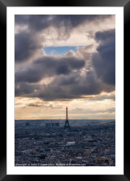 Cloudy day at Paris France Framed Mounted Print by Justo II Gayad