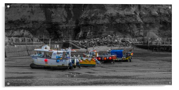 Staithes 3 Acrylic by Ron Ella