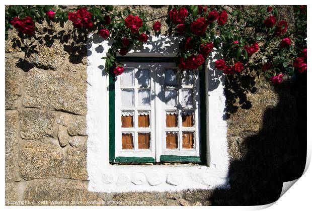 Cottage window Print by Keith Wileman