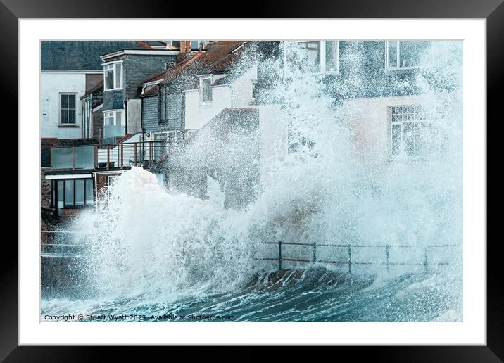 Big Wave hits St Ives Framed Mounted Print by Stuart Wyatt