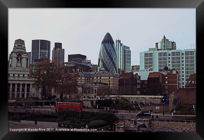 The Gherkin from The Tower Framed Print by Mandy Rice
