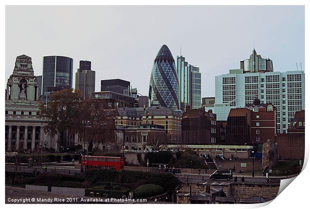 The Gherkin from The Tower Print by Mandy Rice