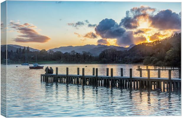 Ambleside Jetty at Sunset Canvas Print by James Marsden