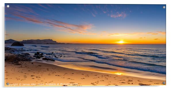 Alcudia Beach Majorca, Spain At Sunrise  Acrylic by James Allen
