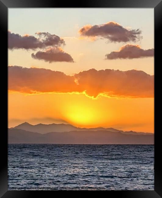 Brilliant sunrise on sea Framed Print by Robert Galvin-Oliphant